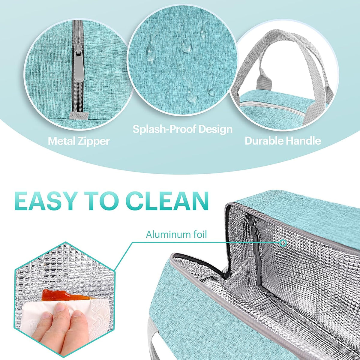 Lunch Bag for Women & Men Adult Insulated Lunch Box, Small Leakproof Cooler Food Lunch Containers Reusable High Capacity Lunch Tote Bags for Work, Travel, Outdoor - PuriLite