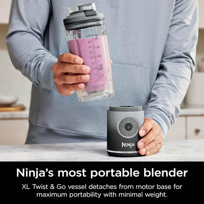 Portable Cordless Blender | 22 oz Twist-Off Cup, Auto-IQ Programs and Ice-Crushing Power