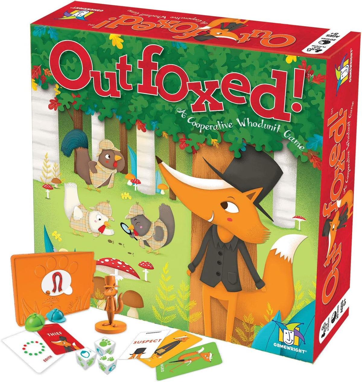 Gamewright Outfoxed! A Cooperative Whodunit Board Game for Kids 5+ - PuriLite