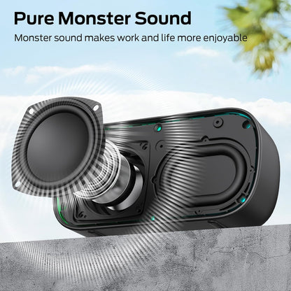 Monster S150 Speaker, Strong Bluetooth 5.4, IPX7 Waterproof Wireless Speaker, Support Sulti-Channel Connection, HD Hands-Free Calling, Compact Design Bluetooth Speakers - PuriLite