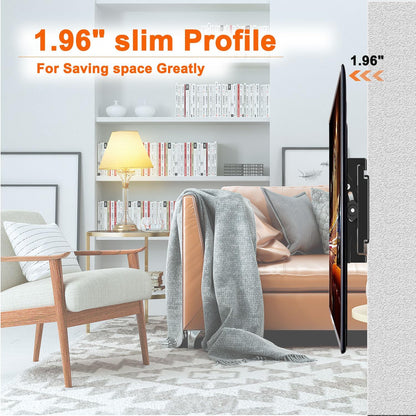 SJBRWN Tilt TV Wall Mount for Most 14-42 Inch Flat Curved Screen TVs Monior, Up Down 15° Support TV Mural, Fits 24 32 40" Max VESA 200x200mm Holds up to 55lbs, Low Profile Small Wall Mount TV Bracket - PuriLite