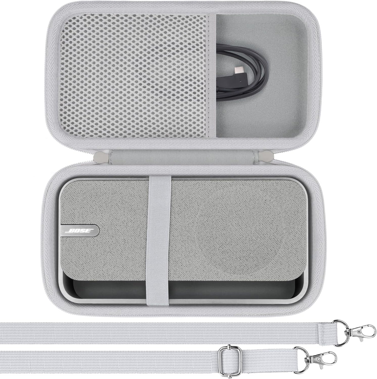 Bose SoundLink Home Bluetooth Speaker Hard Protective Case, Portable Travel Case Replacement (Silver White Case) - co2CREA - PuriLite