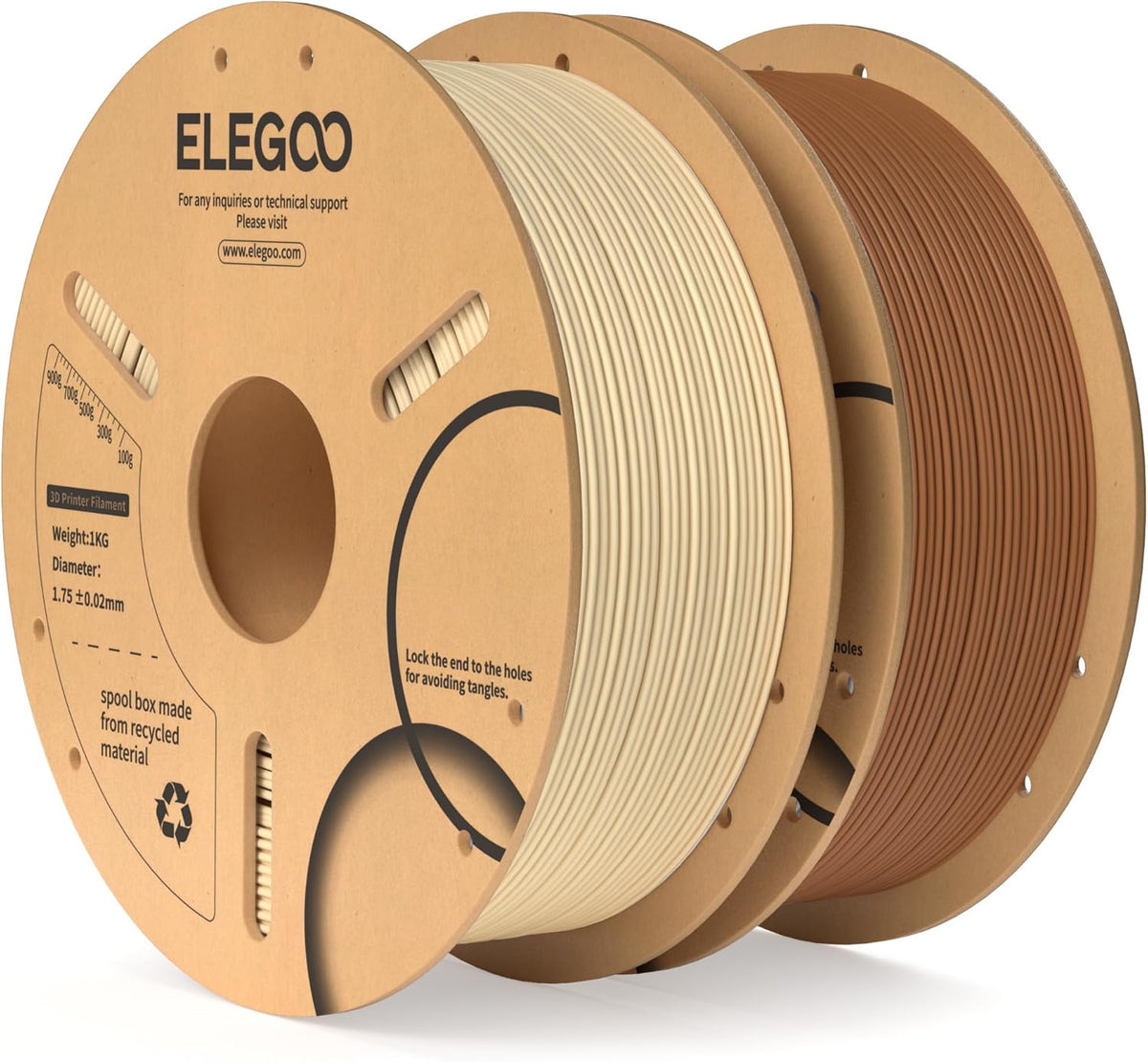 ELEGOO PLA Filament 1.75mm Black 1KG,3D Printer Filament Dimensional Accuracy +/- 0.02mm,1kg Cardboard Spool(2.2lbs) 3D Printing Filament Fits for Most FDM 3D Printers - PuriLite