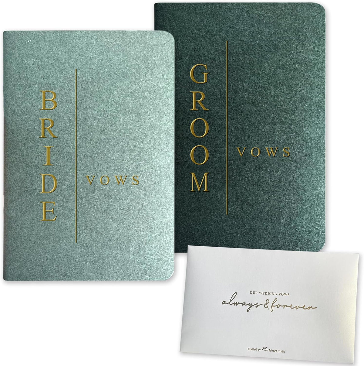 WeddingGiftsWedding Vow Books His and Hers Soft Touch Gold Foil Engraving Vow Books Wedding Essentials Wedding Accessories(TR-HH-Black) - PuriLite