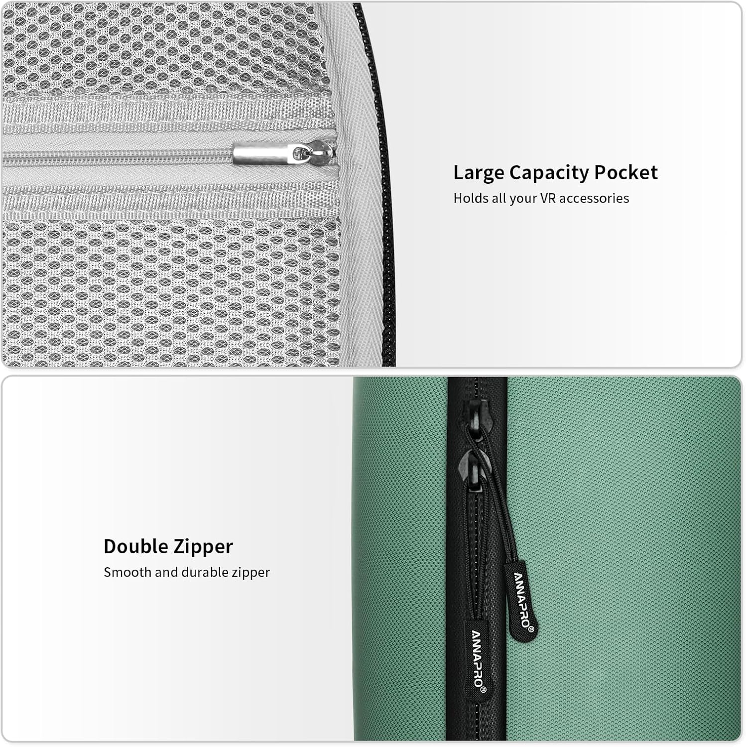 ANNAPRO Carrying Case for Meta Quest 3/Quest 2/Vision Pro, Compatible with Battery Elite Strap, Controllers and Other Accessories, Hard Shell Case and Superior Protection for Travel, Grey - PuriLite