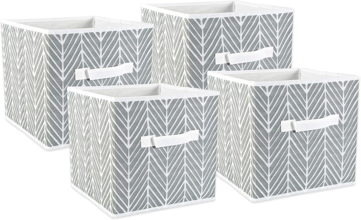 DII Foldable Fabric Storage Containers for Nurseries, Offices, Closets, Home Decor, Cube Organizers & Everyday Storage Needs, (Large - 11 x 11 x 11) Scroll Nautical Blue - Set of 2 - PuriLite
