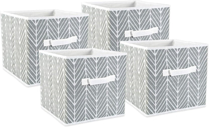 DII Foldable Fabric Storage Containers for Nurseries, Offices, Closets, Home Decor, Cube Organizers & Everyday Storage Needs, (Large - 11 x 11 x 11) Scroll Nautical Blue - Set of 2 - PuriLite