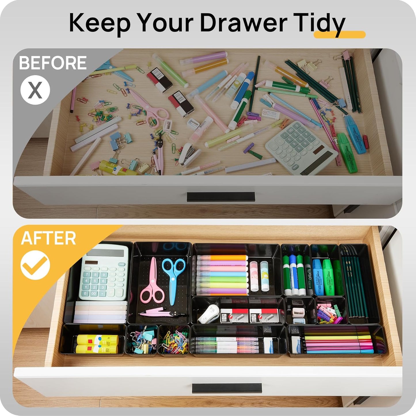 Purilite Select Clear Drawer Organizer Set - PuriLite