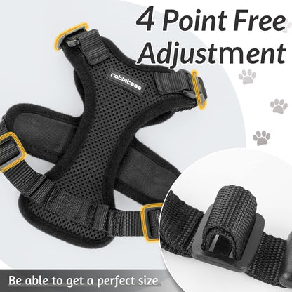 rabbitgoo Cat Harness and Leash for Walking, Escape Proof Soft Adjustable Vest Harnesses for Small Medium Cats, Easy Control Breathable Reflective Strips Jacket, XS, Black - PuriLite