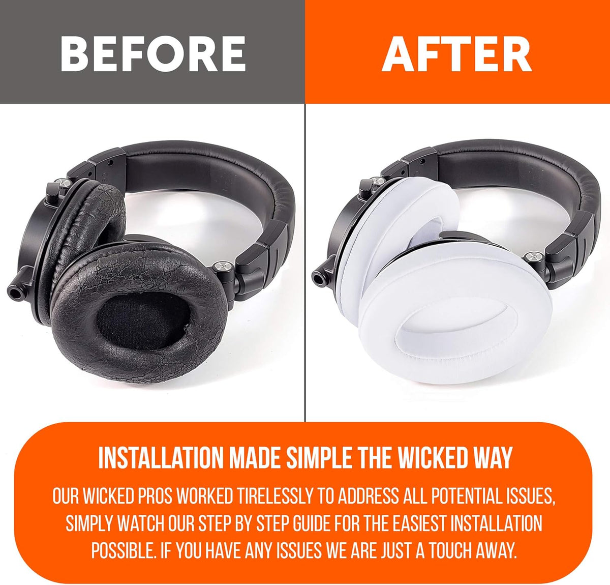 WC PadZ - The Ultimate Upgraded Earpads by Wicked Cushions - Compatible with Audio Technica, HyperX, SteelSeries Arctis & More - Extra Thick - Bigger Opening - Softer Memory Foam | (Black) - PuriLite