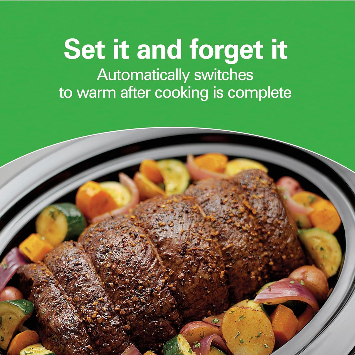 Hamilton Beach Programmable Slow Cooker, 6 Quart Capacity, Silver, 33463 - PuriLite