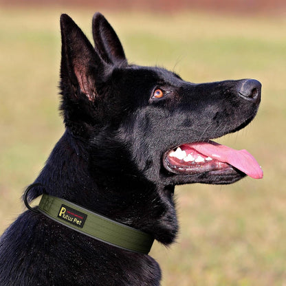 Plutus Pet Tactical Dog Collar, Reflective, Adjustable Heavy Duty Dog Collar, Soft Padded and Comfortable, for Small Medium and Large Dogs (Red, L) - PuriLite