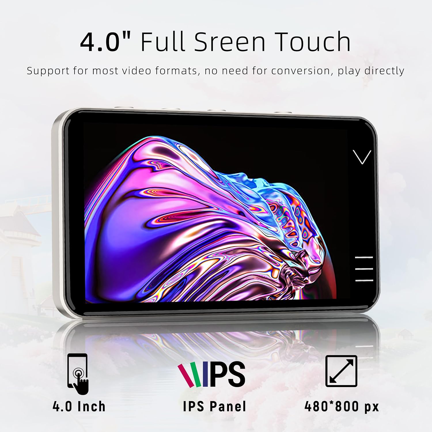 MP3 Player with Bluetooth and WiFi, Music Player with Camera Spotify Pandora,Amazon Music, 4" Touch Screen Android MP4 MP3 Player with Speaker 144GB MP4 & MP3 Player for Travel Sport - PuriLite