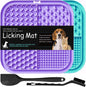 2 Pack Licking Mat for Dogs & Cats with Suction Cups, Dog Slow Feeder Lick Pat for Anxiety Relief, Dog Toys Feeding Mat for Butter Yogurt Peanut, Pets Bathing Grooming Training Mat - PuriLite