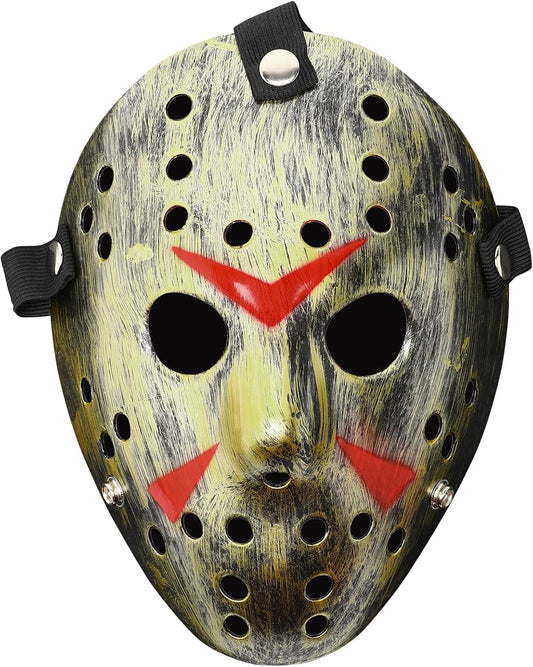 HWQVA Scary Halloween Mask for Adults, Hockey Mask，Slasher killer Costume Prop - PuriLite