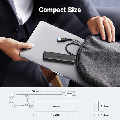 UGREEN USB Hub 3.0, 4 Ports USB A Splitter Ultra Slim Expander for Mouse, Keyboard, Flash Drive, U Disk, Printer Compatible with Laptop, Desktop PC, Xbox, PS5, Mouse, Keyboard and More, 0.5ft - PuriLite
