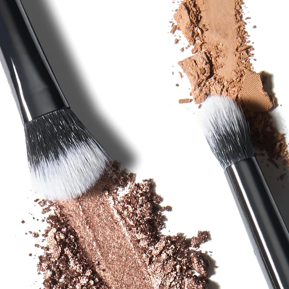 LAURA GELLER NEW YORK Dual-Ended Blush + Bronzer Brush - Blush Bronzer Contour Face Makeup Brush - PuriLite