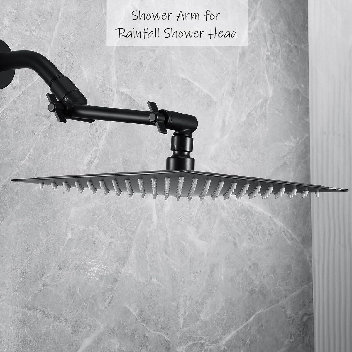 Shower Head Extension Arm, 6 Inch Adjustable Shower Arm Extender for Handheld/Fixed/Rain Shower Head, All Metal Showerhead Arm with G1/2 Universal Connector, Easy Installation, Brushed Nickel - PuriLite