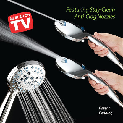 Purilite Select 8-Setting Handheld Shower Head – High Pressure, Self-Cleaning, Total Shower Hygiene System - PuriLite