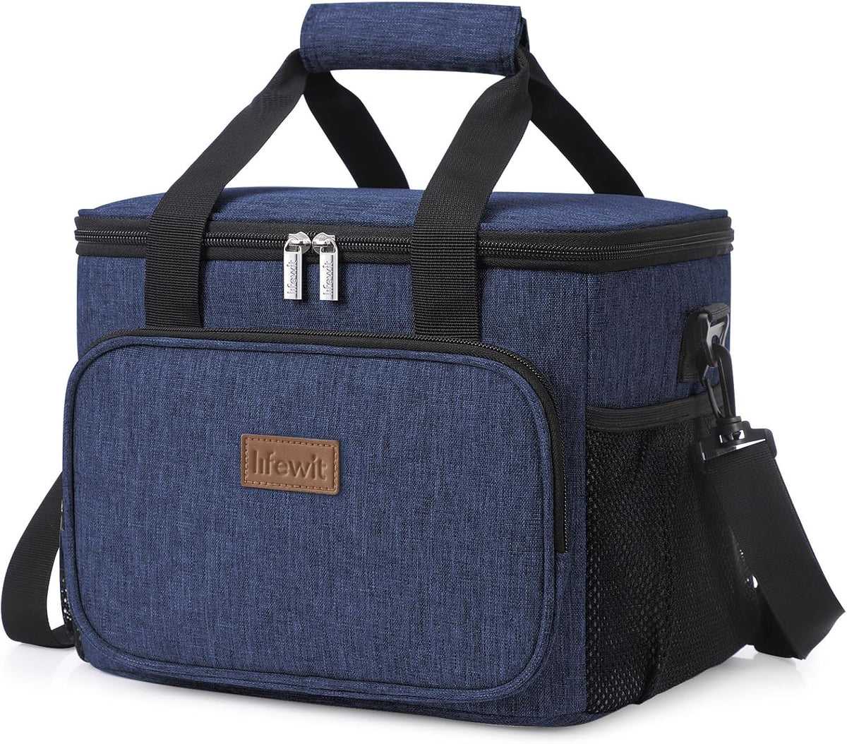 Lifewit Lunch Bag for Men, Insulated Lunch Box Leakproof Soft Cooler Cooling Tote for Adult Women, Waterproof Reusable Lunch Bags for Work Office Outdoor Picnic Camping, Black, 12-Can (9L) - PuriLite
