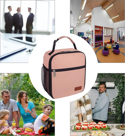 Lunch Box for Men Women Adults Small Lunch Bag for Office Work Picnic - Reusable Portable Lunchbox, Black - PuriLite