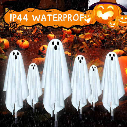 Fohil Halloween Decoration, 6 Pack Ghost Solar Halloween Lights