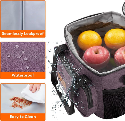 Lifewit Large Lunch Bag for Adults, 24-Can 15L Insulated Lunch Box Leakproof Soft Cooler Cooling Tote for Men Women, Waterproof Reusable Cooler Bags for Work Office Outdoor Picnic Camping, Black - PuriLite