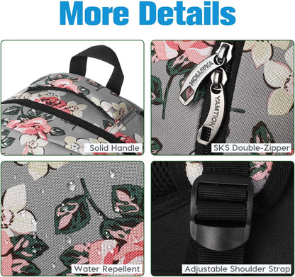 Backpack for Teen Girls,Boys School Backpack for Women with USB,College Backpack,Big Flower - PuriLite