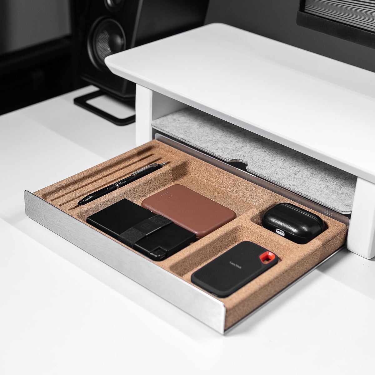 Desk Tray Organizer | Drawer Desk Organizer | Stationery Storage Tray | Aluminum Desk Organizer | Desktop Catchall Tray - PuriLite