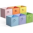 ShellKingdom Storage Bins, Foldable Fabric Storage Cubes And Cloth Organizer Drawer For Closet And Toys, 6 Pack (Lavender+Light Blue+Pink) - PuriLite