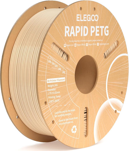 ELEGOO Rapid PETG Filament 1.75mm Black 1KG, 3D Printer Filament Max 600 mm/s High Speed Printing, Dimensional Accuracy +/- 0.02 mm Fit Most FDM Printer 1kg Cardboard Spool - PuriLite