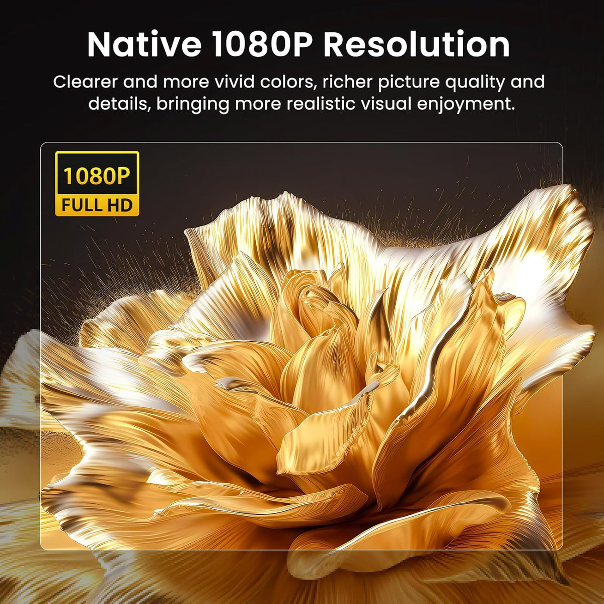 Official Licensed Google TV Smart Projector, HAPPRUN Projector 4k Support with Dolby Sound, Built-in Streaming Apps, Native 1080P, Wi-Fi & Bluetooth, Projecteur for Home Cinema,Gaming,Outdoor - PuriLite