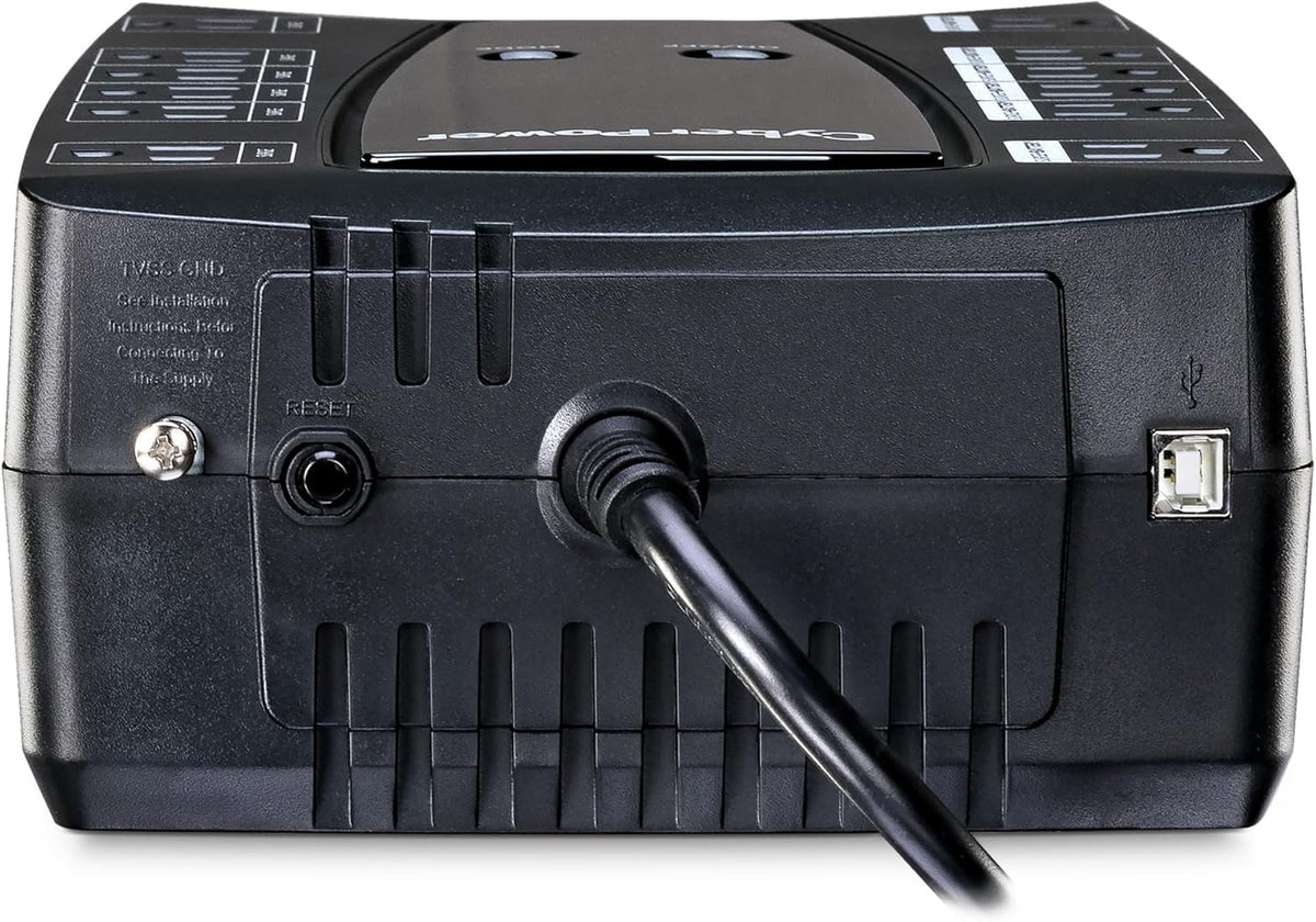 CyberPower AVRG900LCD Intelligent LCD UPS System, 900VA/480W, 12 Outlets, AVR, Compact - PuriLite