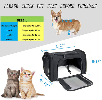 NextFri Soft Sided Carrier for Cats Dogs,TSA Airline Approved Collapsible Travel Pet Carrier (Magenta, Medium) - PuriLite