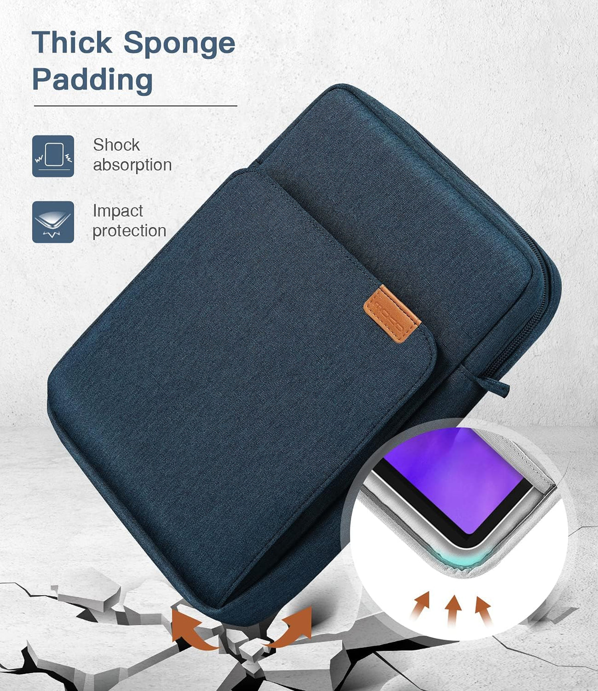 MoKo 13.3-14 Inch Laptop Sleeve Bag Fits MacBook Pro M3/M2 14" 2023, MacBook Pro 13" M2, New MacBook Air 13.6" M3/M2 2024/2022,Tab S8 Ultra 14.6",Handle Carrying Case with Shoulder Strap, Black & Gray - PuriLite