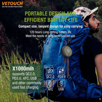 Portable Carbon Monoxide Detector, 3 in 1 CO/Temperature/Air Humidity MeterDetector with Round HD LCD Display, Portable CO Detector for Home, Camping and Travel - PuriLite