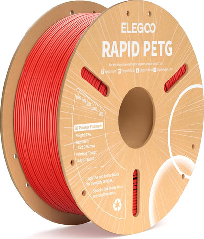 ELEGOO Rapid PETG Filament 1.75mm Black 1KG, 3D Printer Filament Max 600 mm/s High Speed Printing, Dimensional Accuracy +/- 0.02 mm Fit Most FDM Printer 1kg Cardboard Spool - PuriLite