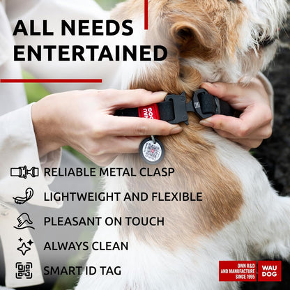 Waterproof Dog Collar - Adjustable Glow Dog Collar for Large Dogs, Small and Medium Dogs - Heavy Duty Dog Collars with Durable Metal Clasp and QR Dog Tag - Glow in The Dark Dog Collars - PuriLite