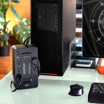 CyberPower ST425 Standby UPS System, 425VA/260W, 8 Outlets, Compact - PuriLite