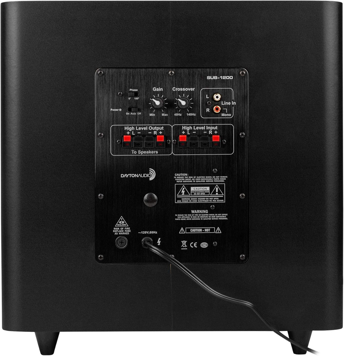 Dayton Audio SUB-1200 12-Inch 120 Watt Powered Subwoofer - PuriLite