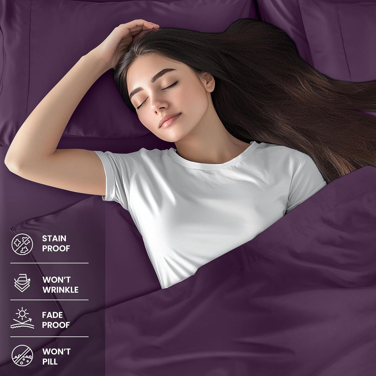 Utopia Bedding Queen Bed Sheet Set - 4 Piece Bedding - Soft Brushed Microfiber Fabric - Shrinkage & Fade Resistant - Easy Care (White) - PuriLite
