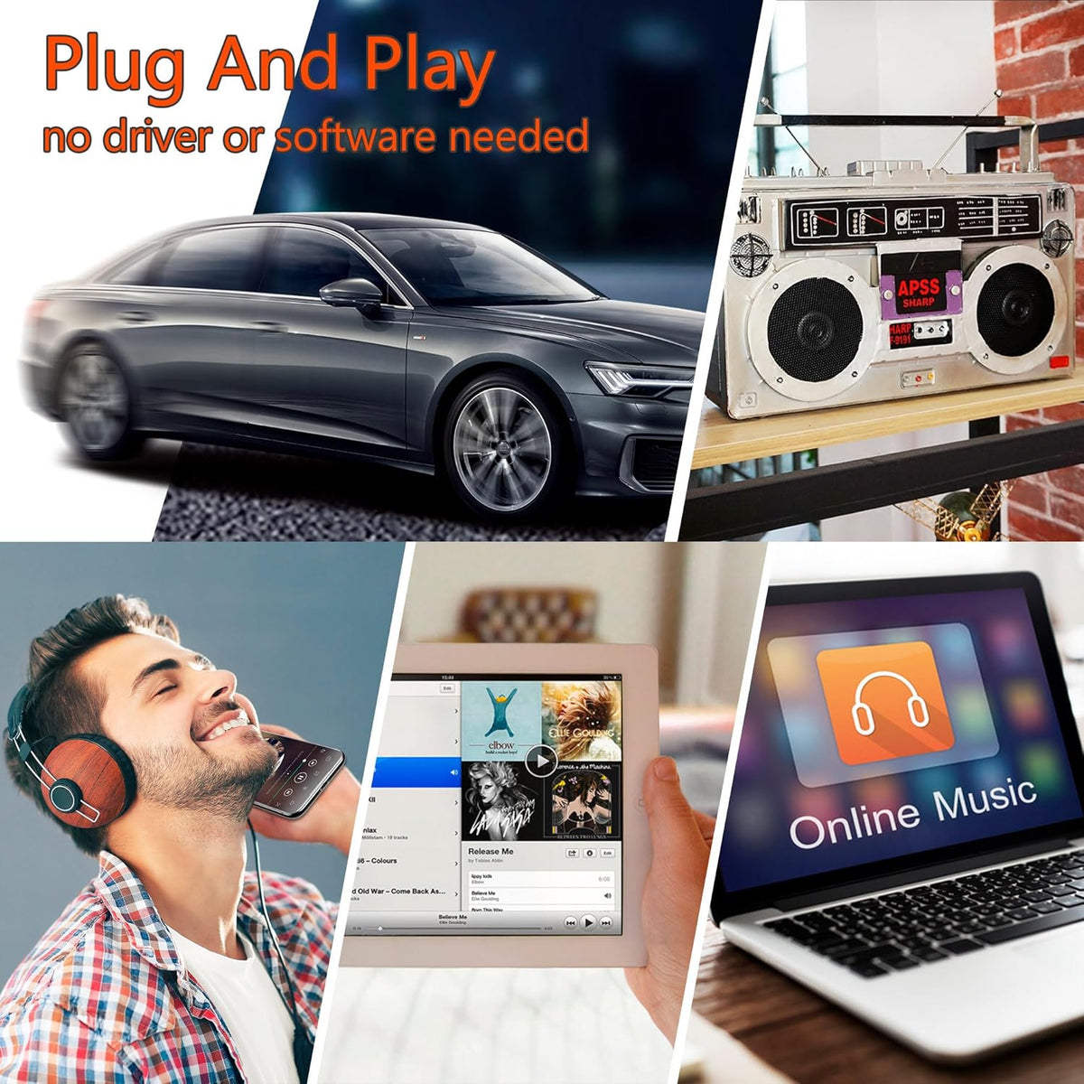 arsvita Car Audio Bluetooth Wireless Cassette Receiver, Tape Player Bluetooth 5.0 Cassette Aux Adapter, Black - PuriLite