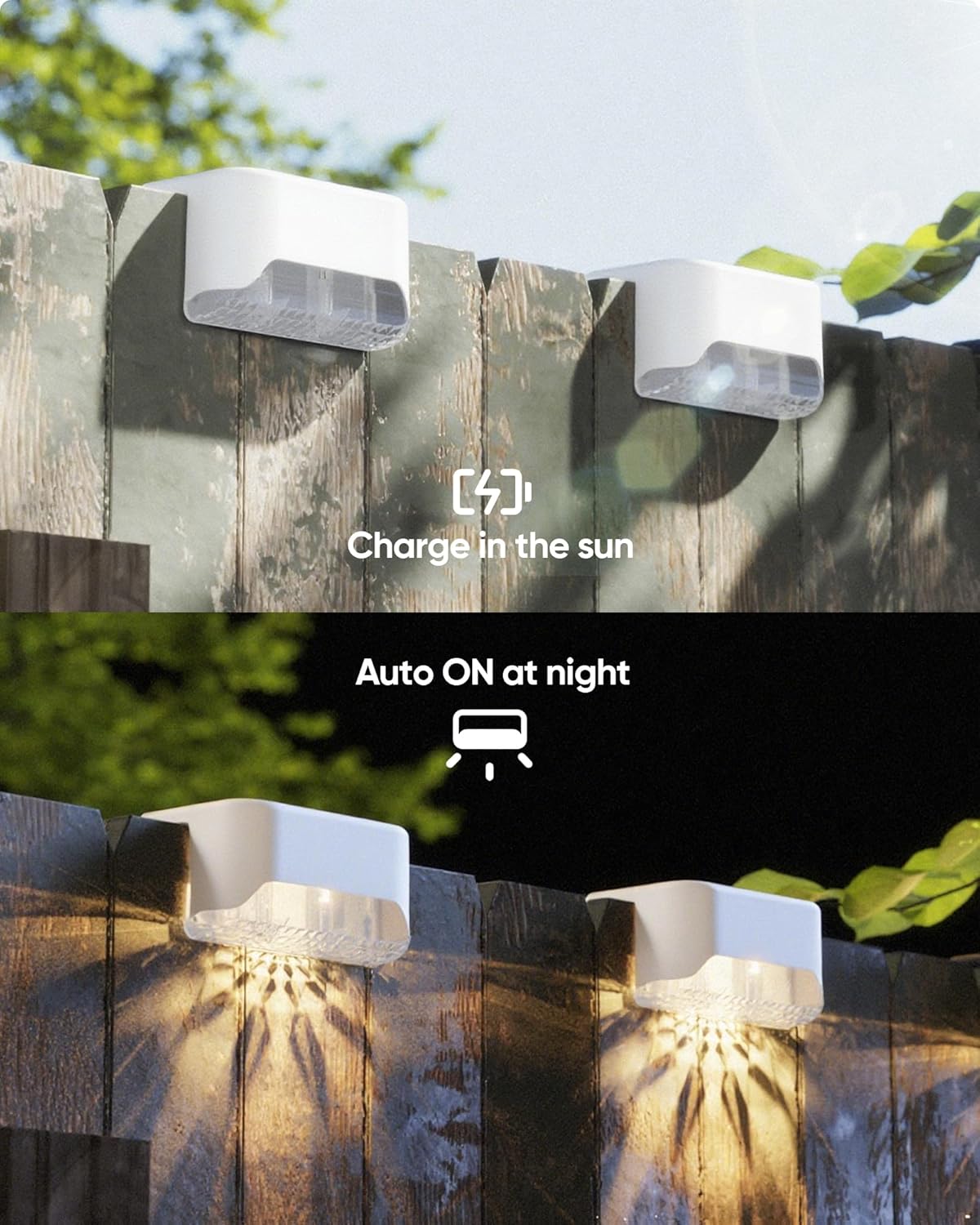 Solar Deck Lights 16 Pack Solar Fence Light Solar Powered Outdoor Step Light IP65 Waterproof LED Solar Pathway Light for Deck Fence Railing Garden Patio StairYard, Black - PuriLite