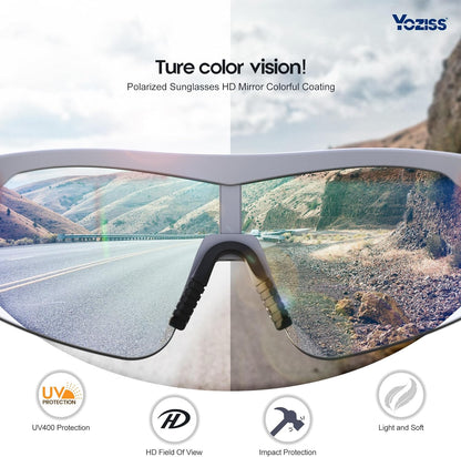 Cycling Glasses Polarized Sports Sunglasses for Men Women Youth Baseball Running Driving Golf - PuriLite