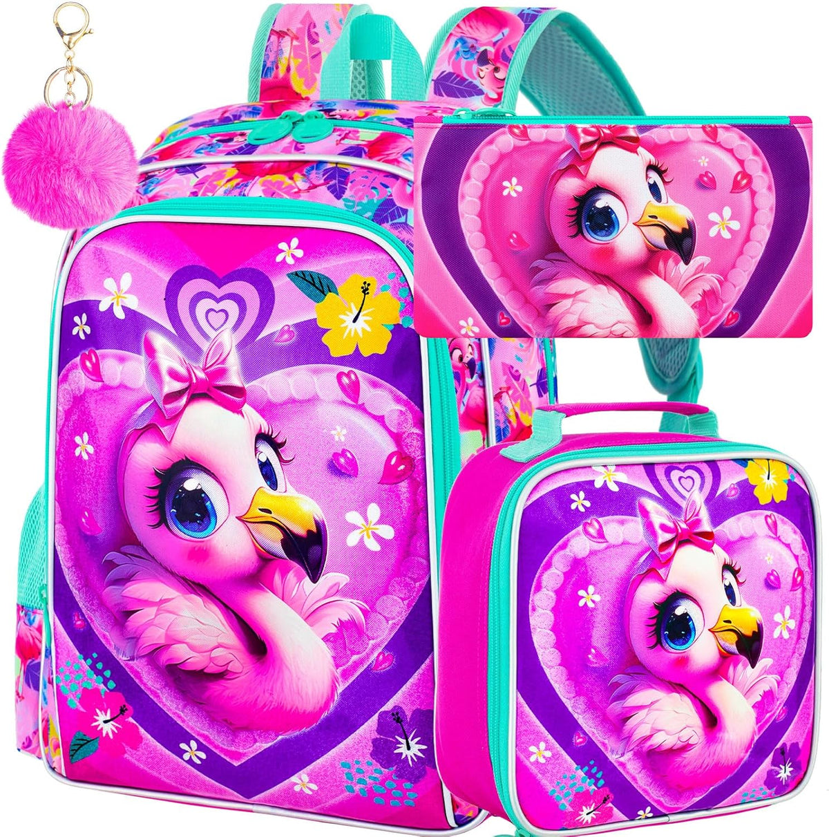 3pcs Backpack for Boys and Girls, 16” Kids Kindergarten Bookbag with Lunch Box, Cute Elementary Backpacks for Boy Girl - PuriLite