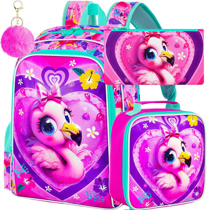 3pcs Backpack for Boys and Girls, 16” Kids Kindergarten Bookbag with Lunch Box, Cute Elementary Backpacks for Boy Girl - PuriLite