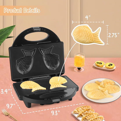 FineMade Mini Waffle Maker Machine, Small Waffle Bites Maker for Kids, Makes 8 x 2” Tiny Waffle Bites, Ideal for Breakfast, Snacks, Desserts and More - PuriLite