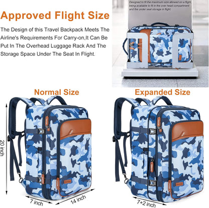 Lumesner Carry on Backpack, Extra Large 40L Flight Approved Travel Backpack for Men & Women - PuriLite
