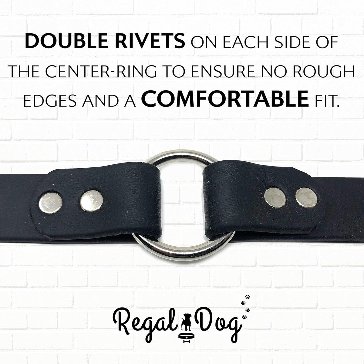 Regal Dog Products Medium Orange Dog Collar with Heavy Duty Double Buckle & D Ring | Vinyl Coated, Custom Fit, Adjustable Biothane Dog Collar Chew Resistant Waterproof Center-Ring Collar for Dogs - PuriLite