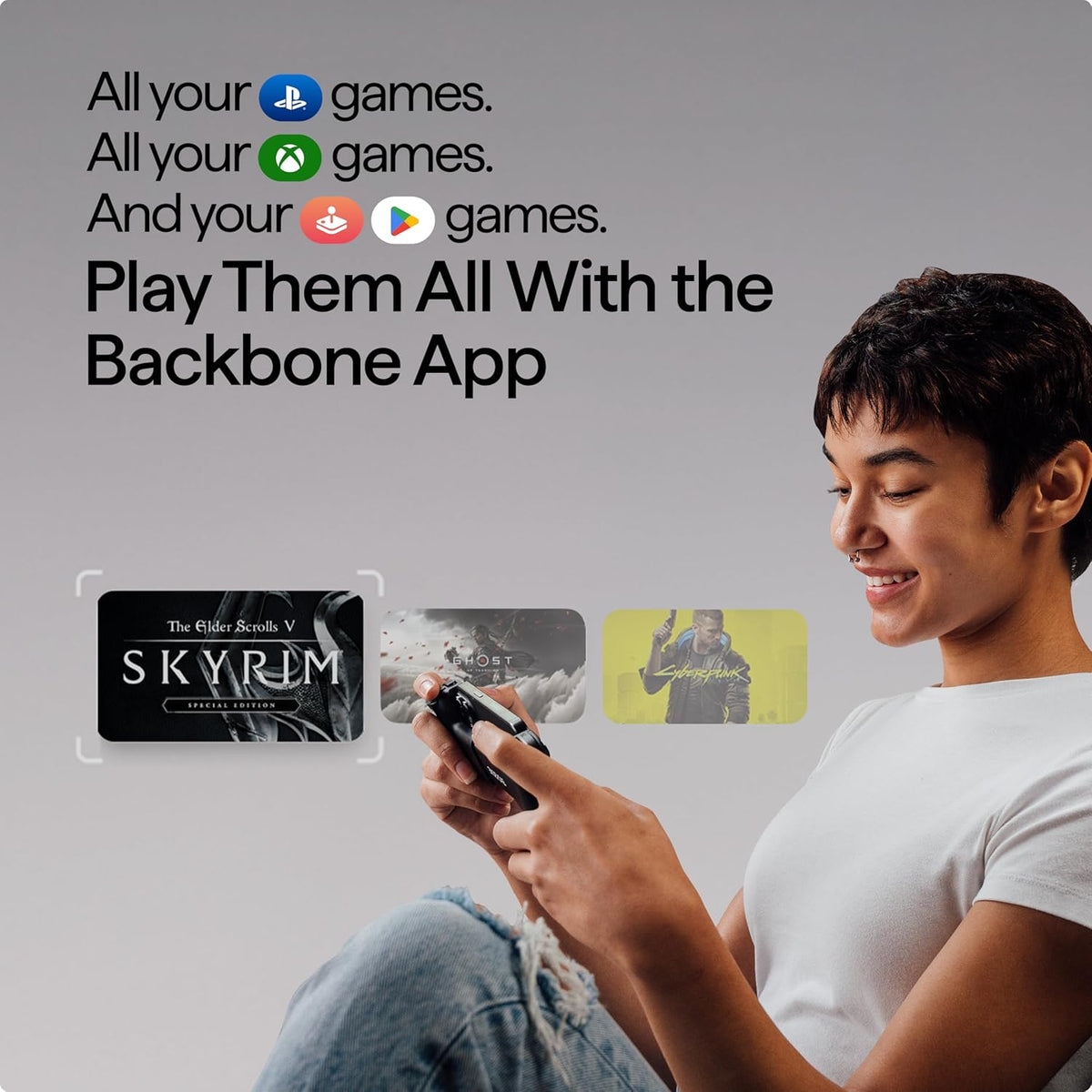 BACKBONE One Mobile Gaming Controller for iPhone (Lightning) - PlayStation Edition - 2nd Gen - Turn Your iPhone into a Gaming Console - Play Xbox, PlayStation & More (3 Months Apple Arcade Included) - PuriLite